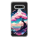 LG Stylo 6 Kawaii Manga Pink Cherry Blossom Japanese Sky Floral Ocean Hybrid Protective Phone Case Cover