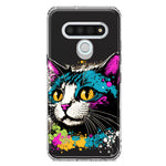 LG Stylo 6 Cool Cat Oil Paint Pop Art Hybrid Protective Phone Case Cover