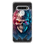 LG Stylo 6 Cyberpunk Machine Headphones Skull Double Layer Phone Case Cover