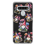 LG Stylo 6 Cute Pink Purple Cosmos Flowers Gnomes Spring Floral Double Layer Phone Case Cover