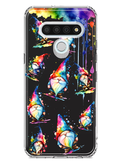 LG Stylo 6 Neon Water Painting Colorful Splash Gnomes Hybrid Protective Phone Case Cover