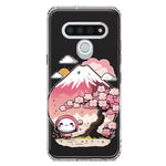 LG Stylo 6 Kawaii Manga Pink Cherry Blossom Fuji Mountain Mochi Girl Hybrid Protective Phone Case Cover