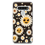 LG Stylo 6 Cute Smiley Face White Daisies Double Layer Phone Case Cover