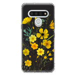 LG Stylo 6 Yellow Summer Flowers Floral Hybrid Protective Phone Case Cover