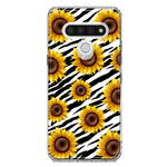 LG Stylo 6 White Zebra Sunflowers Polkadots Double Layer Phone Case Cover