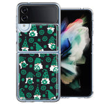 Samsung Galaxy Z Flip 4 Lucky Green St Patricks Day Cute Gnomes Shamrock Polkadots Double Layer Phone Case Cover