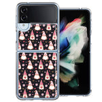 Samsung Galaxy Z Flip 4 Pink Blush Valentines Day Flower Hearts Gnome Characters Cute Double Layer Phone Case Cover