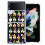 Samsung Galaxy Z Flip 4 Spooky Halloween Gnomes Cute Characters Holiday Seasonal Pumpkins Candy Ghosts Double Layer Phone Case Cover