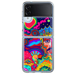 Samsung Galaxy Z Flip 4 Neon Rainbow Psychedelic Indie Hippie Indie King Hybrid Protective Phone Case Cover