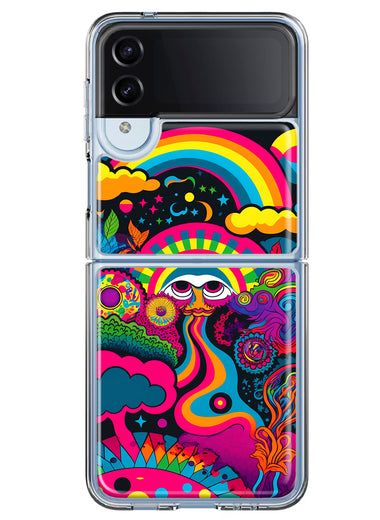 Samsung Galaxy Z Flip 4 Psychedelic Trippy Hippie Night Walk Hybrid Protective Phone Case Cover