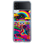 Samsung Galaxy Z Flip 4 Psychedelic Trippy Hippie Night Walk Hybrid Protective Phone Case Cover