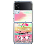 Samsung Galaxy Z Flip 4 Summer Brush Strokes Sunrise Sunburn Sunset Repeat Hybrid Protective Phone Case Cover