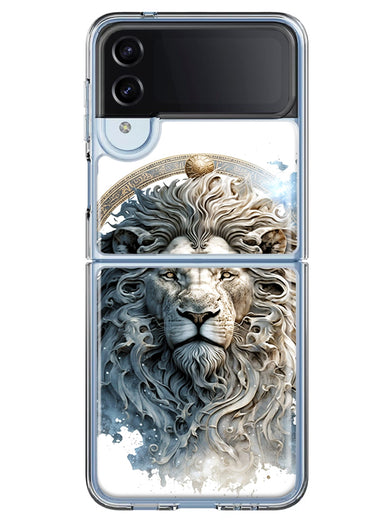 Samsung Galaxy Z Flip 4 Abstract Lion Sculpture Hybrid Protective Phone Case Cover