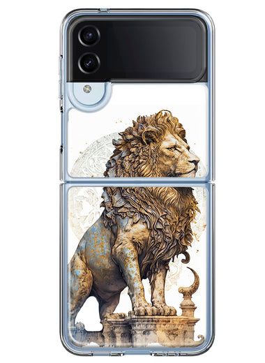 Samsung Galaxy Z Flip 4 Ancient Lion Sculpture Hybrid Protective Phone Case Cover
