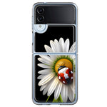 Samsung Galaxy Z Flip 4 Cute White Daisy Red Ladybug Double Layer Phone Case Cover