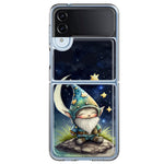 Samsung Galaxy Z Flip 4 Stars Moon Starry Night Space Gnome Hybrid Protective Phone Case Cover