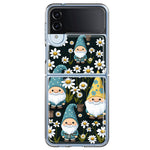 Samsung Galaxy Z Flip 4 Cute White Daisies Gnomes Flowers Floral Double Layer Phone Case Cover