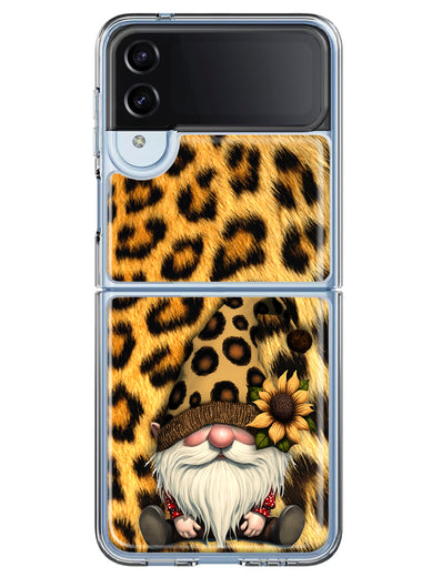 Samsung Galaxy Z Flip 4 Gnome Sunflower Leopard Hybrid Protective Phone Case Cover