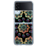 Samsung Galaxy Z Flip 4 Mandala Geometry Abstract Elephant Pattern Hybrid Protective Phone Case Cover