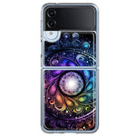 Samsung Galaxy Z Flip 4 Mandala Geometry Abstract Galaxy Pattern Hybrid Protective Phone Case Cover