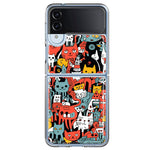 Samsung Galaxy Z Flip 4 Psychedelic Cute Cats Friends Pop Art Hybrid Protective Phone Case Cover