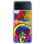 Samsung Galaxy Z Flip 4 Neon Rainbow Psychedelic Trippy Hippie Big Brain Hybrid Protective Phone Case Cover