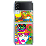 Samsung Galaxy Z Flip 4 Neon Rainbow Psychedelic Trippy Hippie DaydreamHybrid Protective Phone Case Cover