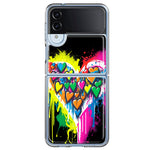 Samsung Galaxy Z Flip 4 Colorful Rainbow Hearts Love Graffiti Painting Hybrid Protective Phone Case Cover