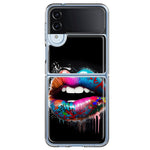 Samsung Galaxy Z Flip 4 Colorful Lip Graffiti Painting Art Hybrid Protective Phone Case Cover