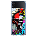 Samsung Galaxy Z Flip 4 Skull Face Graffiti Painting Art Hybrid Protective Phone Case Cover