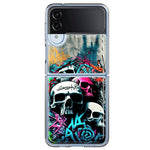 Samsung Galaxy Z Flip 4 Skulls Graffiti Painting Art Hybrid Protective Phone Case Cover