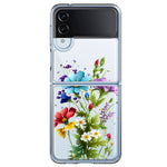 Samsung Galaxy Z Flip 4 Purple Yellow Red Spring Flowers Floral Hybrid Protective Phone Case Cover