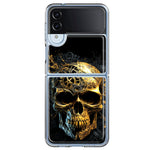 Samsung Galaxy Z Flip 4 Steampunk Skull Science Fiction Machinery Double Layer Phone Case Cover