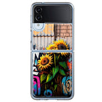 Samsung Galaxy Z Flip 4 Sunflowers Graffiti Painting Art Hybrid Protective Phone Case Cover