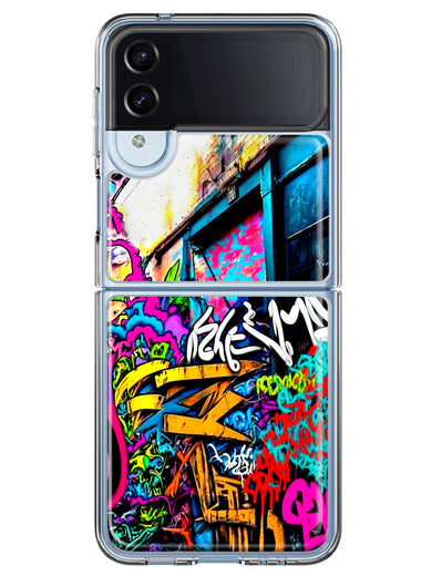 Samsung Galaxy Z Flip 4 Urban Graffiti Street Art Painting Hybrid Protective Phone Case Cover
