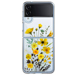 Samsung Galaxy Z Flip 4 Yellow Summer Flowers Floral Hybrid Protective Phone Case Cover