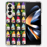 Samsung Galaxy Z Fold 4 Summer Beach Cute Gnomes Sand Castle Shells Palm Trees Double Layer Phone Case Cover