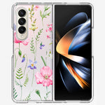 Samsung Galaxy Z Fold 4 Spring Pastel Wild Flowers Summer Classy Elegant Beautiful Hybrid Protective Phone Case Cover