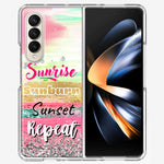 Samsung Galaxy Z Fold 4 Summer Brush Strokes Sunrise Sunburn Sunset Repeat Hybrid Protective Phone Case Cover