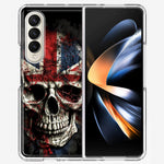 Samsung Galaxy Z Fold 4 British UK Flag Skull Hybrid Protective Phone Case Cover
