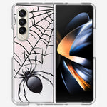 Samsung Galaxy Z Fold 4 Creepy Black Spider Web Halloween Horror Spooky Hybrid Protective Phone Case Cover