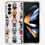 Samsung Galaxy Z Fold 4 Cute Classic Halloween Spooky Cartoon Characters Hybrid Protective Phone Case Cover