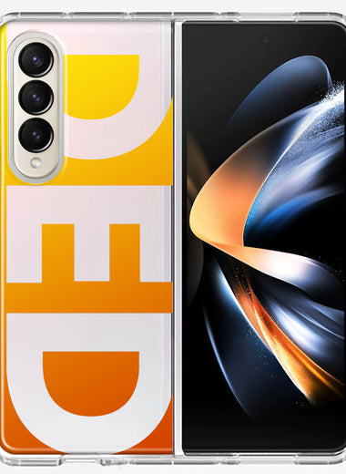 Samsung Galaxy Z Fold 4 Orange Yellow Clear Funny Text Quote Ded Hybrid Protective Phone Case Cover