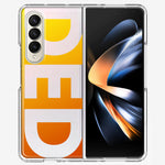 Samsung Galaxy Z Fold 4 Orange Yellow Clear Funny Text Quote Ded Hybrid Protective Phone Case Cover