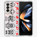 Samsung Galaxy Z Fold 4 Cute Halloween Spooky Horror Scary Characters Friends Hybrid Protective Phone Case Cover