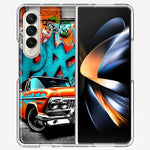 Samsung Galaxy Z Fold 4 Lowrider Painting Graffiti Art Hybrid Protective Phone Case Cover