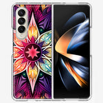 Samsung Galaxy Z Fold 4 Mandala Geometry Abstract Star Pattern Hybrid Protective Phone Case Cover