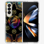 Samsung Galaxy Z Fold 4 Mandala Geometry Abstract Dragon Pattern Hybrid Protective Phone Case Cover