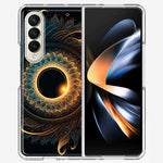 Samsung Galaxy Z Fold 4 Mandala Geometry Abstract Eclipse Pattern Hybrid Protective Phone Case Cover