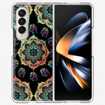 Samsung Galaxy Z Fold 4 Mandala Geometry Abstract Elephant Pattern Hybrid Protective Phone Case Cover